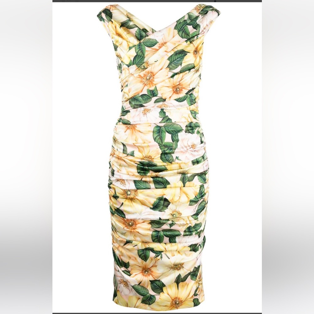 Dolce Gabbana Silk Camilla Draped Satin Dress. Like New Condition